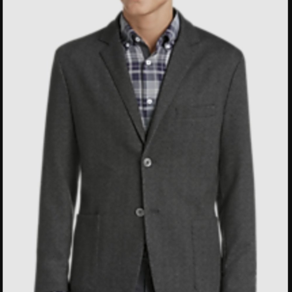 Construct Gray Herringbone Casual Coat
